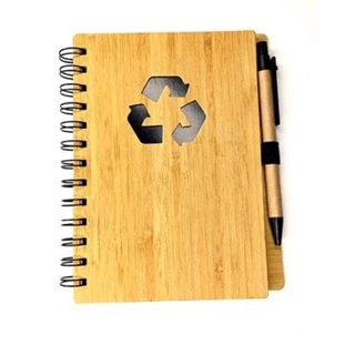 Caderno Ecogico Capa De Bambu Com Caneta Esferográfica (BL060)