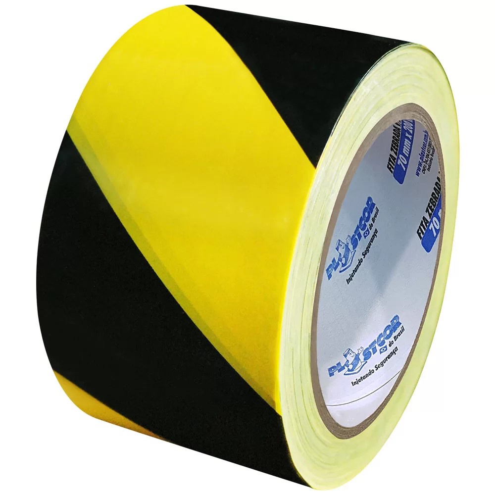 Fita Zebrada amarelo com preto para demarcação e sinalização (sem adesivo)