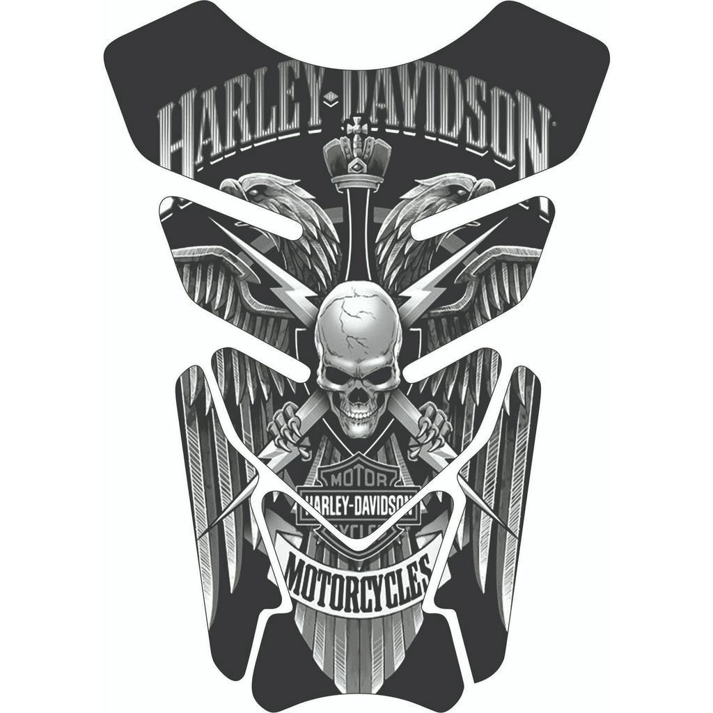 Protetor De Tanque Moto Resinado Tankpad Universal Modelo Harley Davidson Logo Preto (i) I.452887307