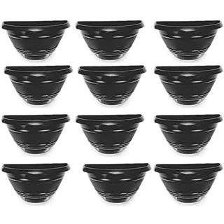 Kit 12 Vasos de Parede Meia Lua Suspenso e Decorativo Vaso de Plástico Para Plantas 1000ML