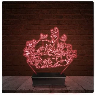 Abajur Luminária Acrílico Led - Bambi Disney Infantil 10