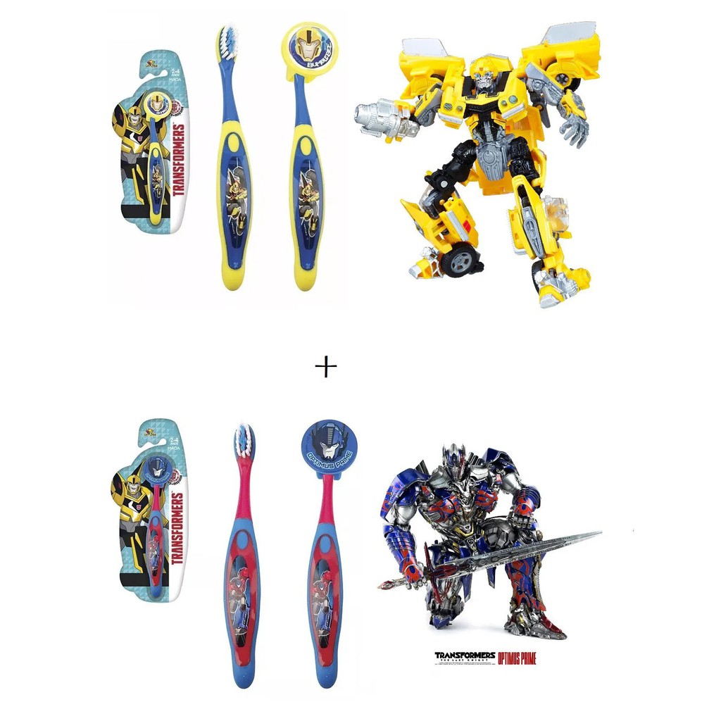ESCOVA DENTAL INFANTIL 2 POR 1 - TRANSFORMERS | Shopee Brasil