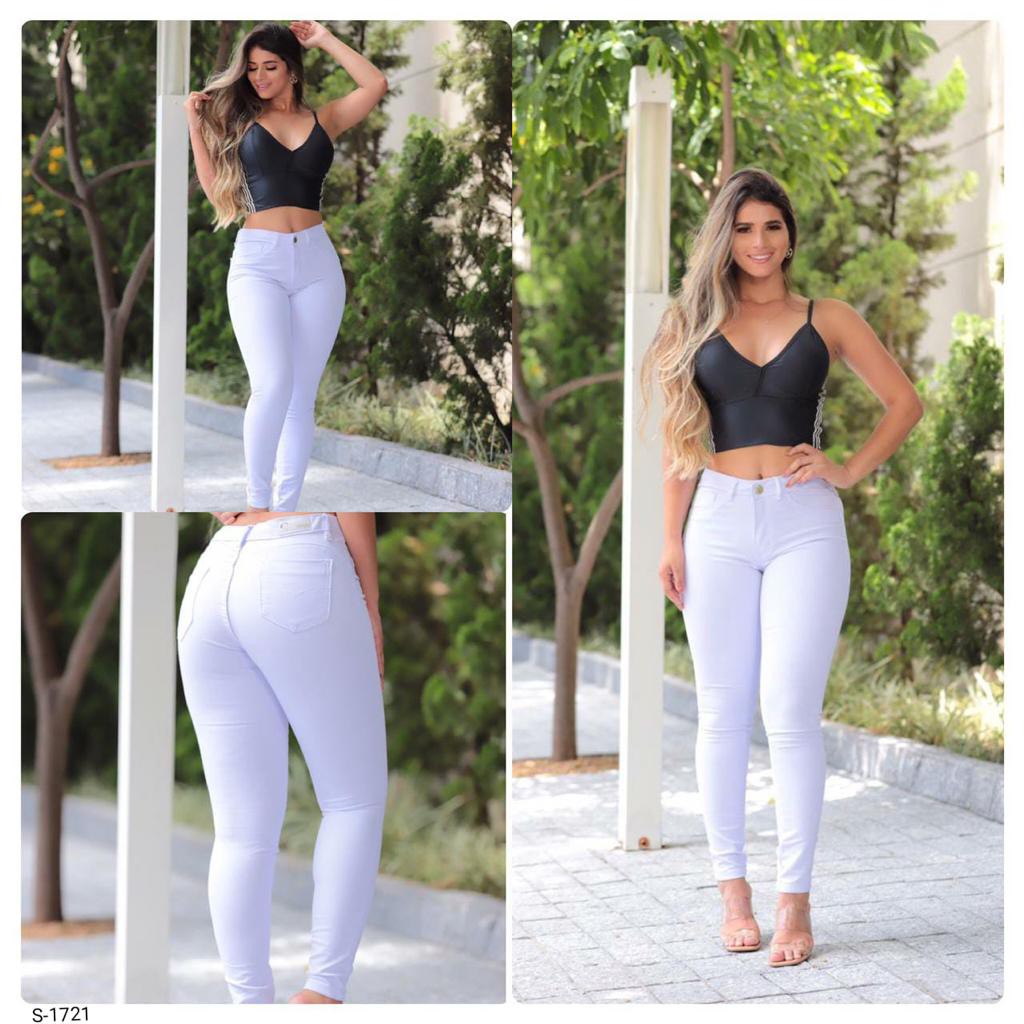 Calça branca cintura alta hot sale feminina