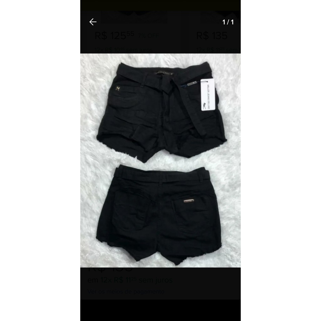 Short miller hot sale preto