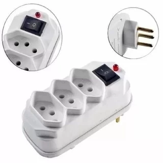 Benjamim/Adaptador para tomada liga/desliga 3 ENTRADAS 10a bivolt com INMETRO