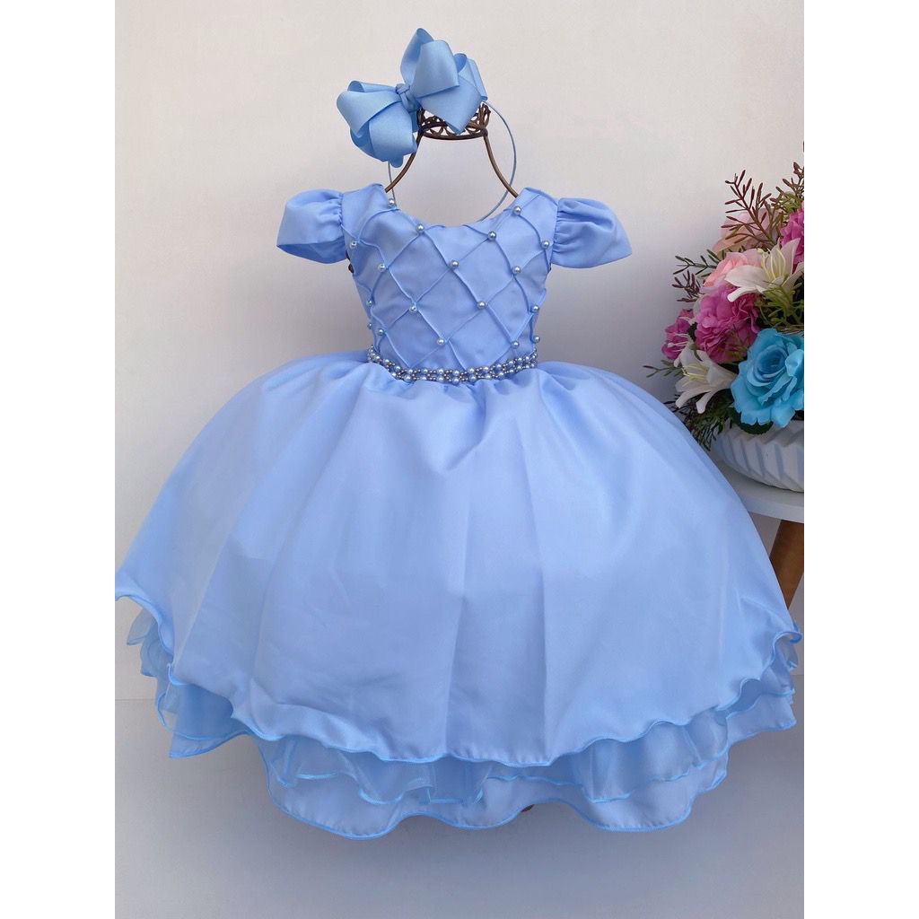 Vestido Azul Cinderela Infantil