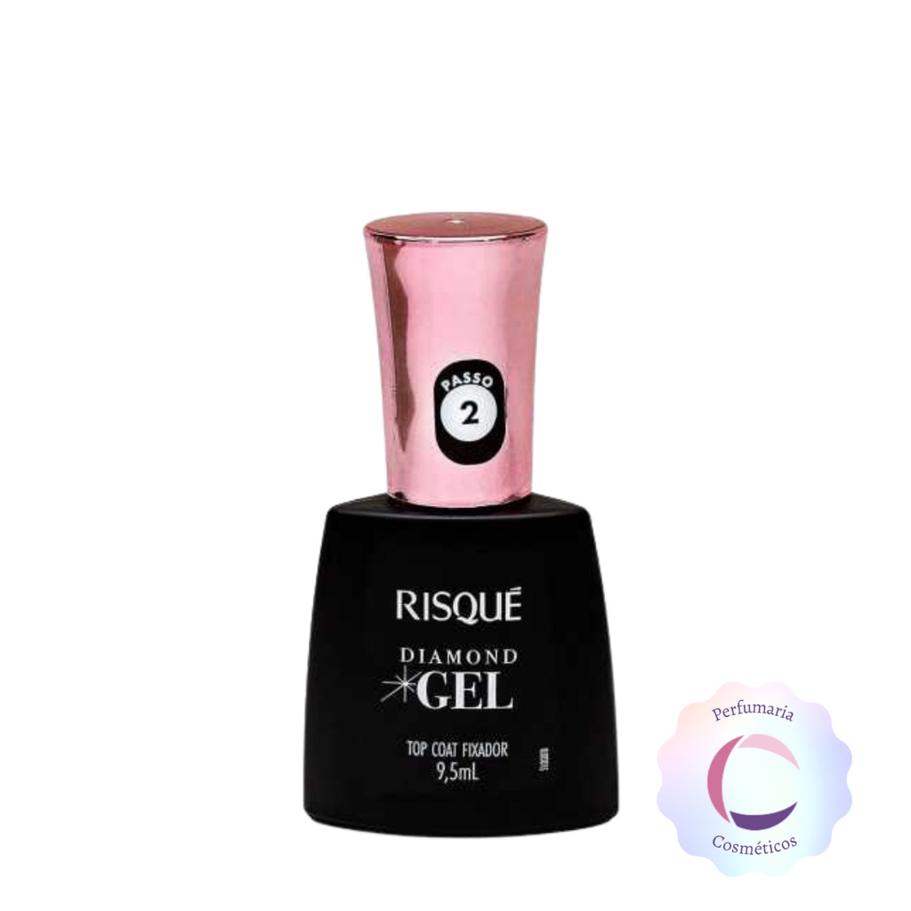Risque Diamond Gel Top Coat Fixador 9,5ml 2 Passo | Shopee Brasil