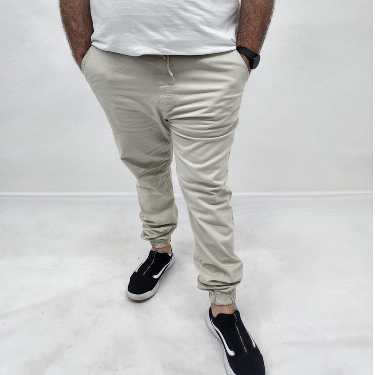 Calça Sarja Jogger Plus Size com Elastano