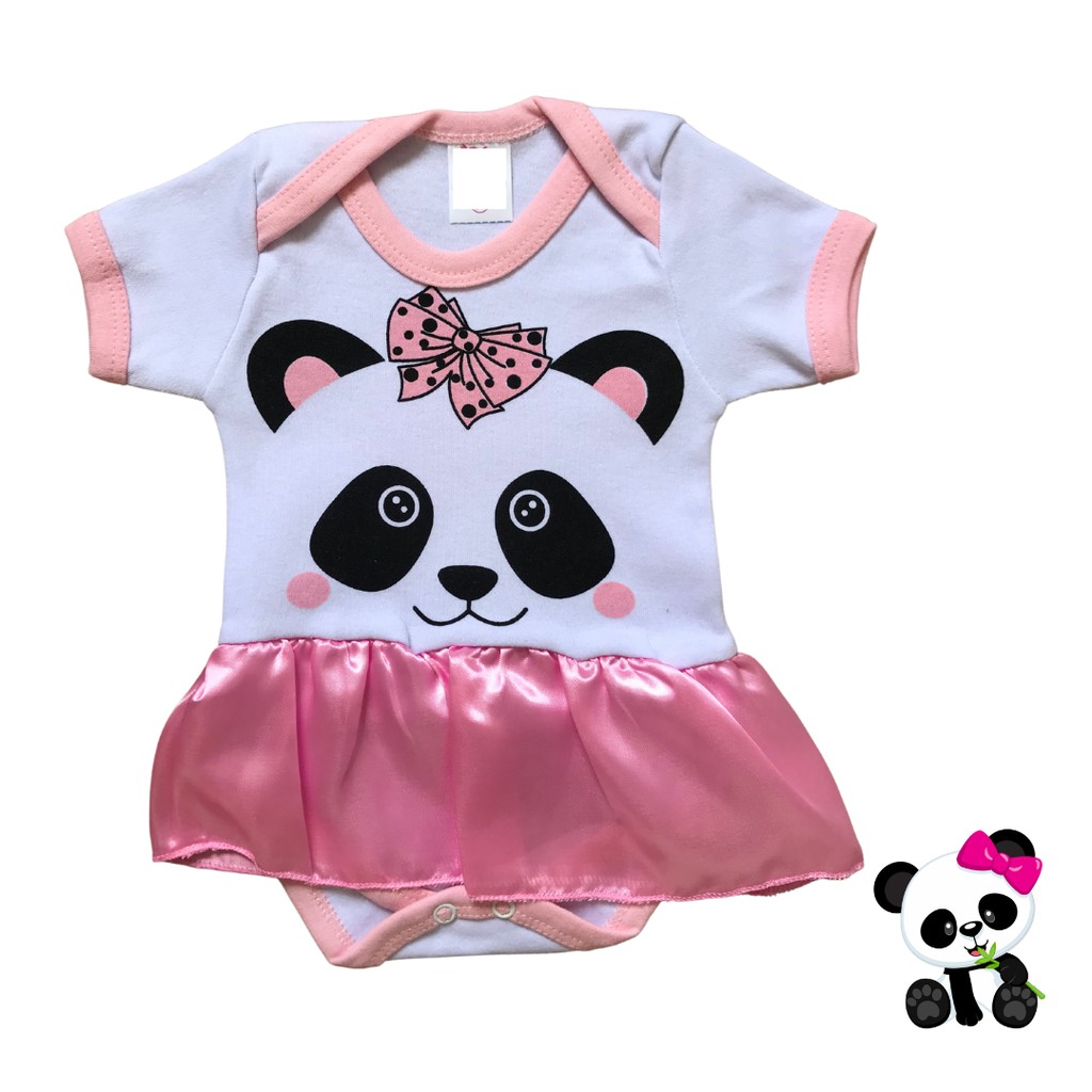 Body Roupa de Bebê Divertido Desenho Panda Aniversário