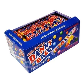 Chiclete Danny Ball Tubo Tutti Frutti Com 78 unidades - Danny