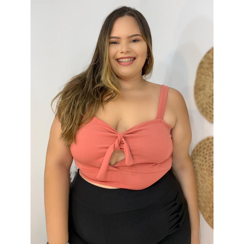 Cropped Plus Size com Amarração