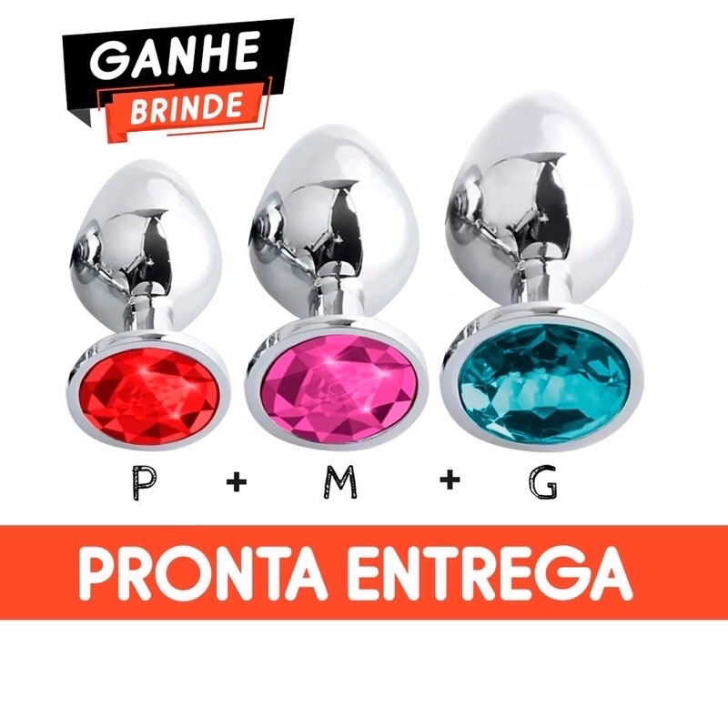 Kit 3 Plug Anal Inox Com Pedra Tamanhos P M G Excita Orgasmo Sexy Shop Produtos Shopee Brasil 8129