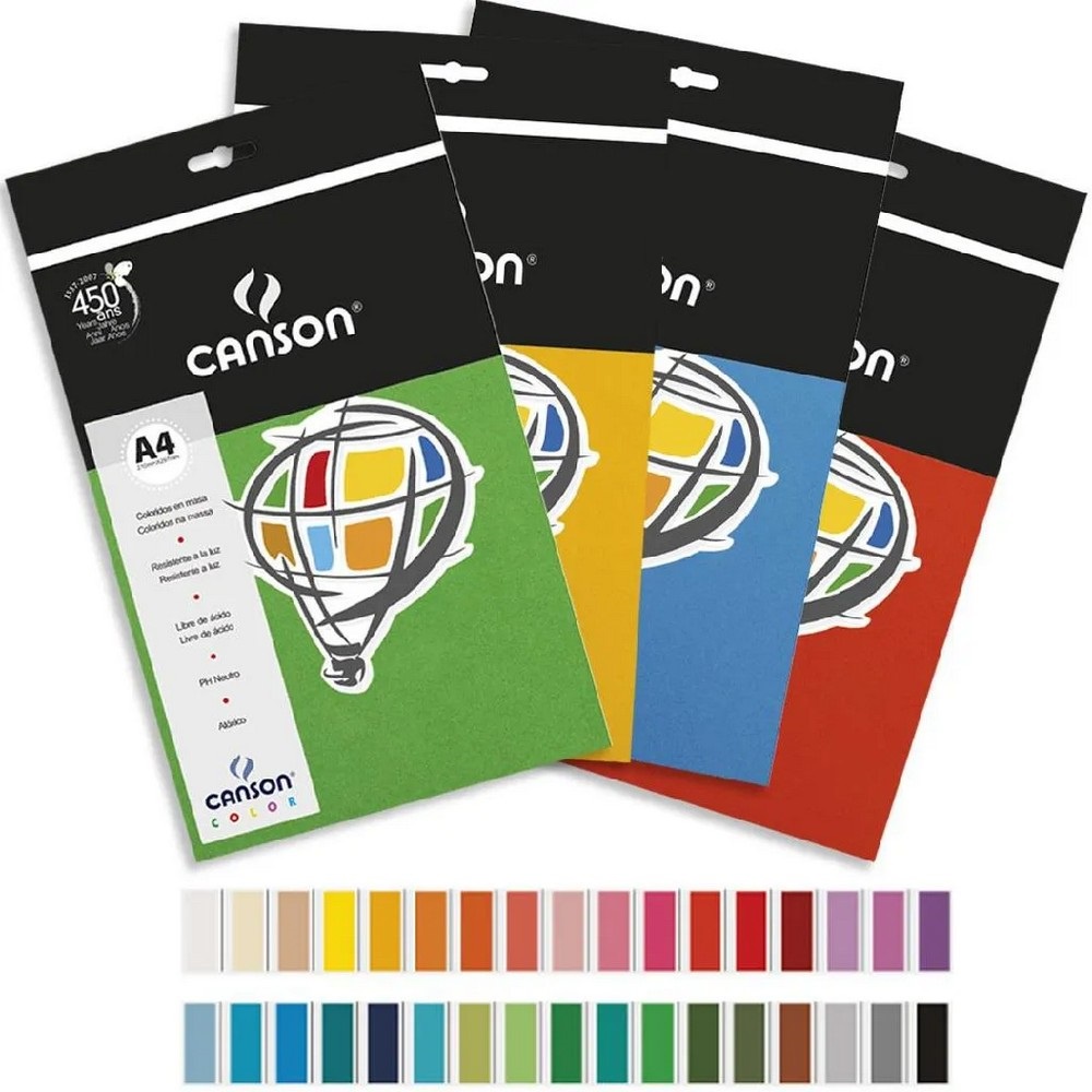 Papel Colorido Canson 180g Pacote com 10 Folhas | Shopee Brasil