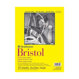 Bloco de Folhas Artístico Profissional STRATHMORE Bristol Velino 270g 22,9 x 30,5 c/ 20 fls