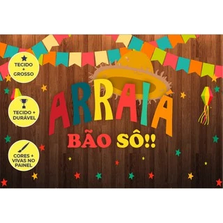Painel de Festa Junina 3D Em Tecido - 1,5x1,0m Decoração de Aniversário