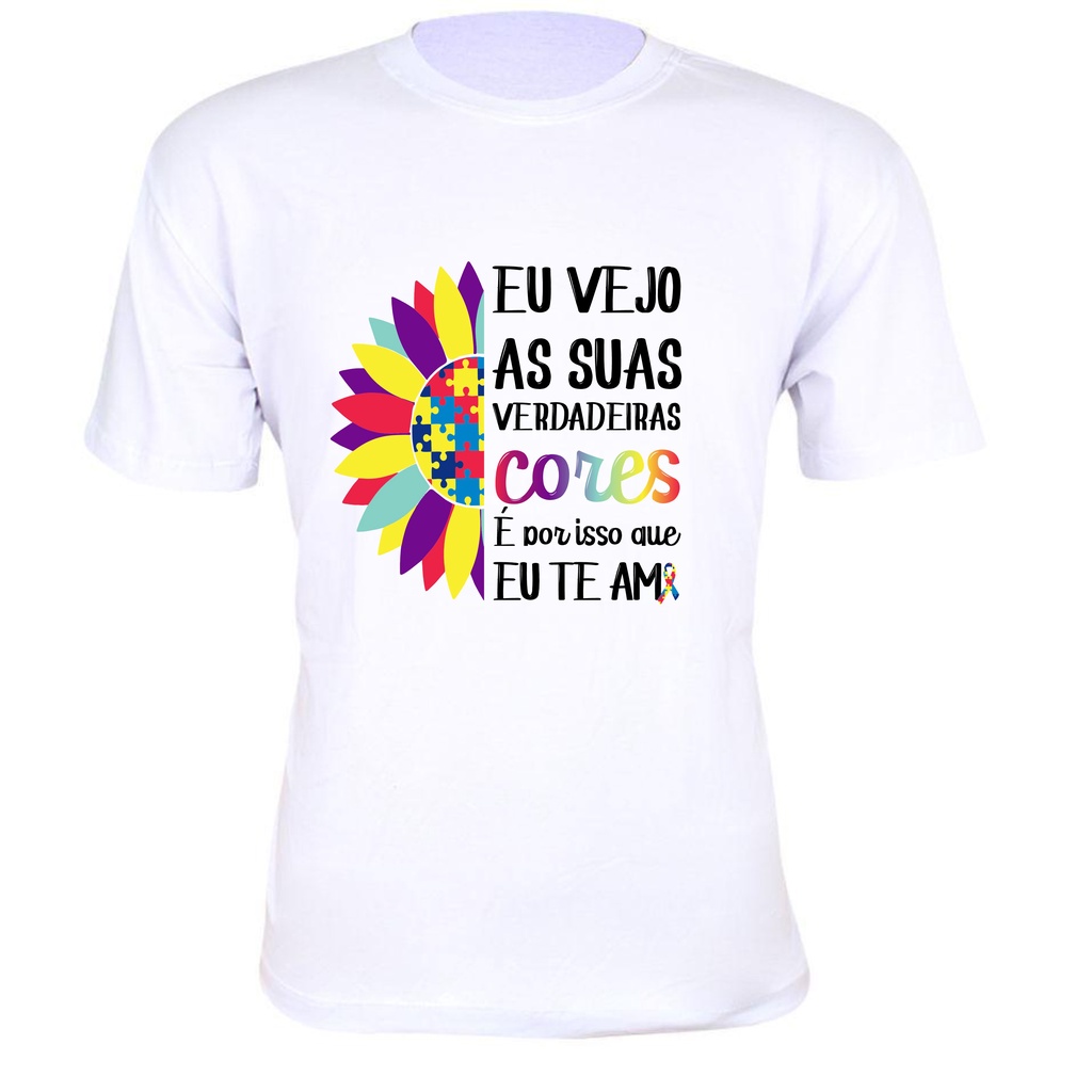 Camiseta Autista Autismo Verdadeiras Cores Masculina | Shopee Brasil