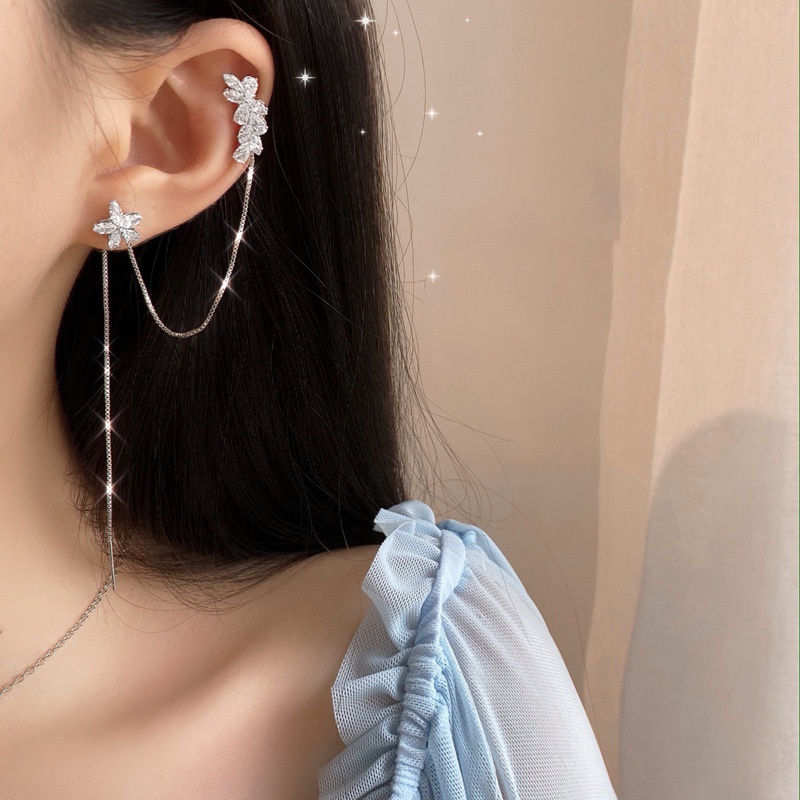 Conjunto Brincos Ear Cuff Corrente Tassel Coreano | Shopee Conjunto Brincos Ear Cuff Corrente Tassel Coreano | Shopee