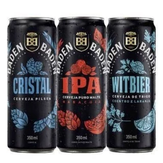 Kit Cerveja Baden IPA Pilsen Trigo (03 Unidades) Puro Malte 350ml