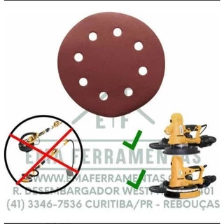 kit com 10 lixas 180mm grão 150 para lixadeira de parede