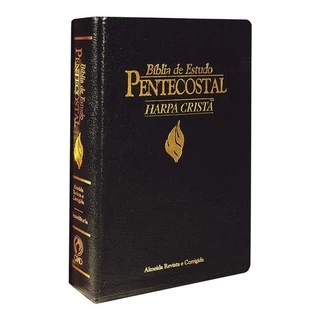 Bíblia De Estudo Pentecostal Média Com Harpa Cristã Preta em Oferta na Shopee