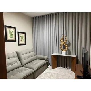 Cortina Sala/Quarto 8,00 x 2,80 em Linho Gaze com Forro Microfibra Promoção