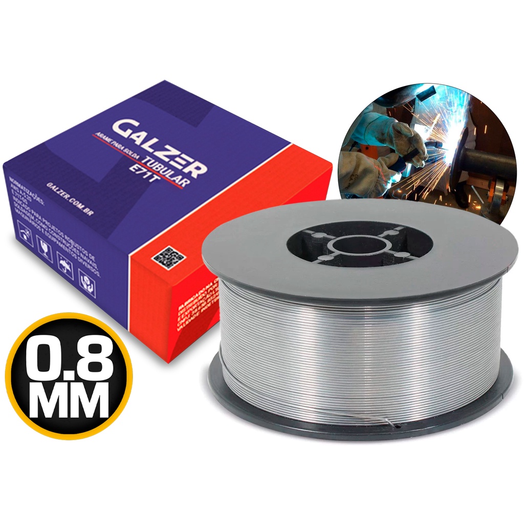 Arame De Solda Revestido Mig Uso Sem Gás 0.8mm 1kg