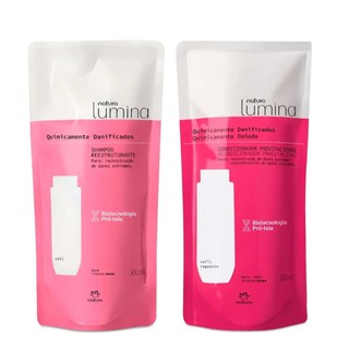 Refil Shampoo e Condicionador Natura Lumina Químicamente Danificados 300ml