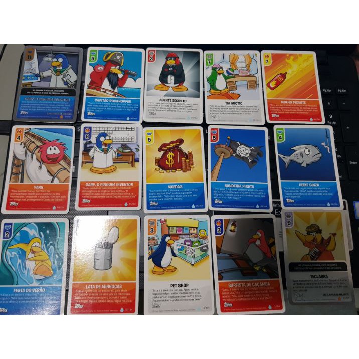 Cards Club Penguin 6 Cartas + 1 Adesivo Desafio Ninja Oficial