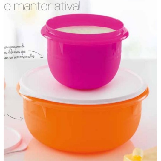 KIT TIGELA BATEDEIRA 3L+1L LARANJA E ROSA NEON - TUPPERWARE | Shopee Brasil