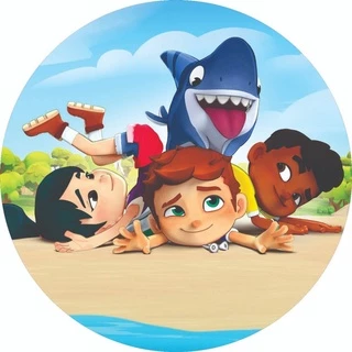 Painel Lona Redondo Festa Infantil Tubacao 0,80x0,80