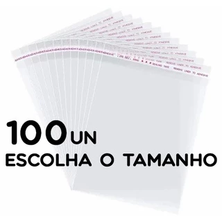 100 Unidades de Sacos Auto Adesivos 20x30 até 30x45
