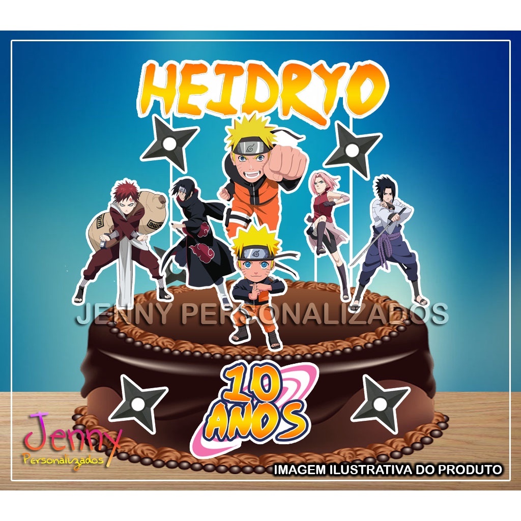 Topper de bolo personalizado Naruto 2 - Elo's personalizados