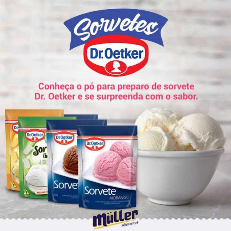 Dr. Oetker Sorvete Sabor Limão, Pó para Preparo de Sobremesa, Consistência  Cremosa e Sabor Delicioso, 150g