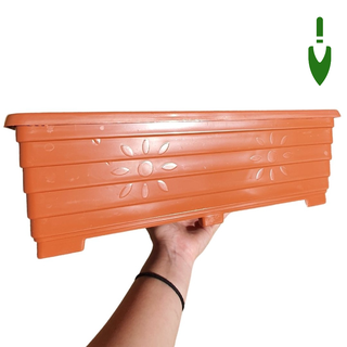 Jardineira Floreira de Plástico 50cm p/ Plantas Terracota