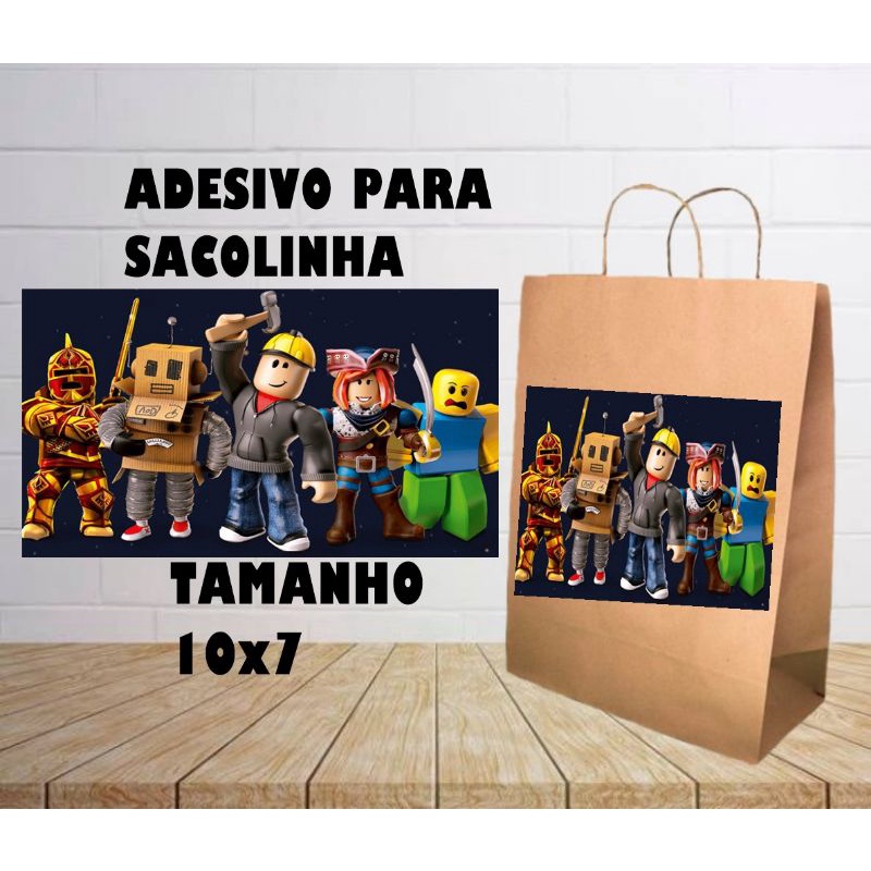 Adesivos roblox menina 10x7 cm para sacolinhas .