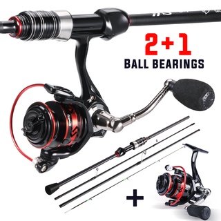 Conjunto De Vara De Pesca Sougayilang E Carretel De 2.1m Portátil De 4 Seções Com Cabo EVA Giratório Para Equipamento Combinado Ao Ar Livre De Água Salgada