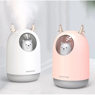 Umidificador de Ar Ultrassônico USB com 300ml / Difusor de Óleos Aromáticos/Vapor Frio c/ Lâmpada LED Colorida
