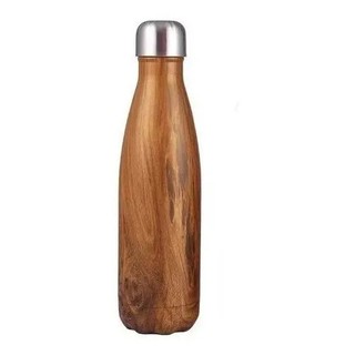 Garrafa Termica Aco Inox Swell Madeira Wood Bottle Agua