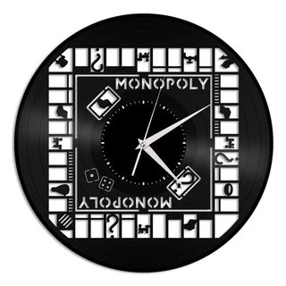 Monopoly - Relógio Disco De Vinil Decoração