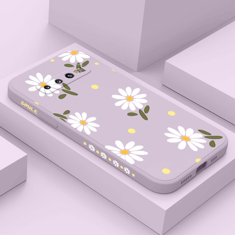 Capa De Celular Flexível Criativa Crisântemo Sensação Confortável Para Samsung Galaxy S10/S10E Plus/S9
