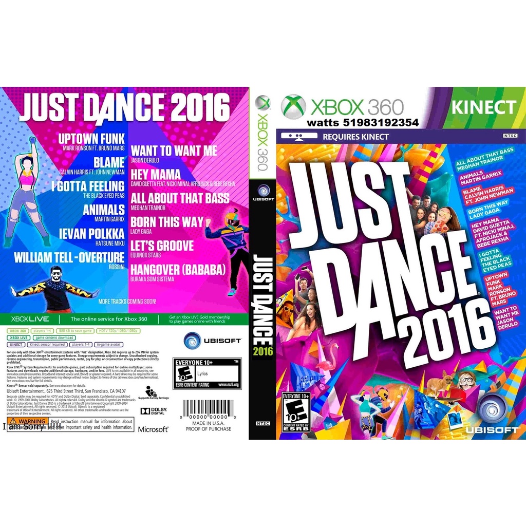 Jogo Just Dance 2016 - Xbox 360