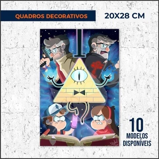 QUADROS GRAVITY FALLS | Quadro Decorativo em MDF | 28x20cm | Casa, sala, quarto, DECORAÇÃO | PLACA DECORATIVA
