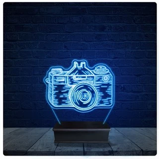 Luminária Led Acrilico Abajur - Câmera Fotografia Fotógrafo