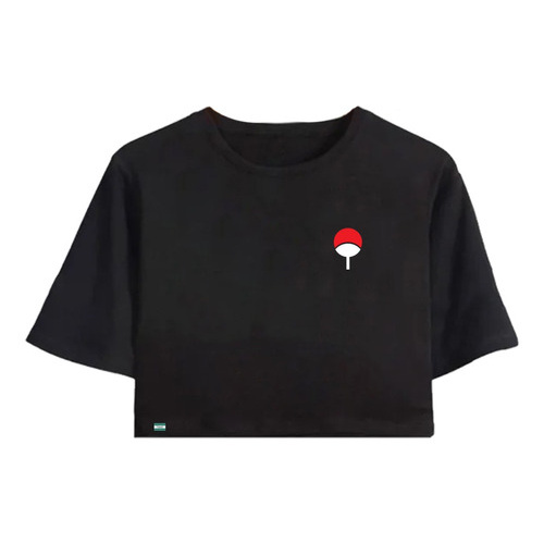 Blusa Cropped Anime Naruto Uchiha Camiseta Feminina
