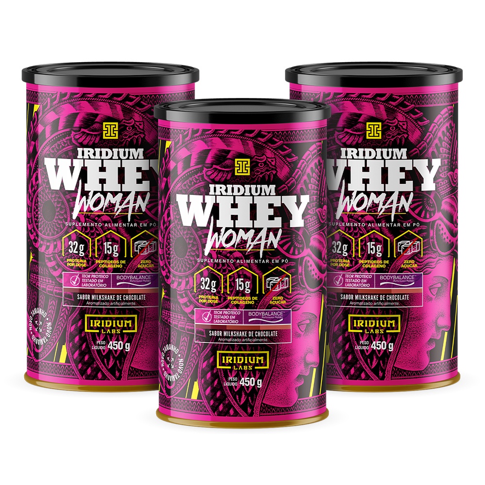 Kit 3x Whey Protein Woman Body Collagen – 450g – Iridium Labs