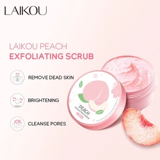 LAIKOU Peach Face Body Scrub Reduce Acne Shrink Pores Tender Skin 90g