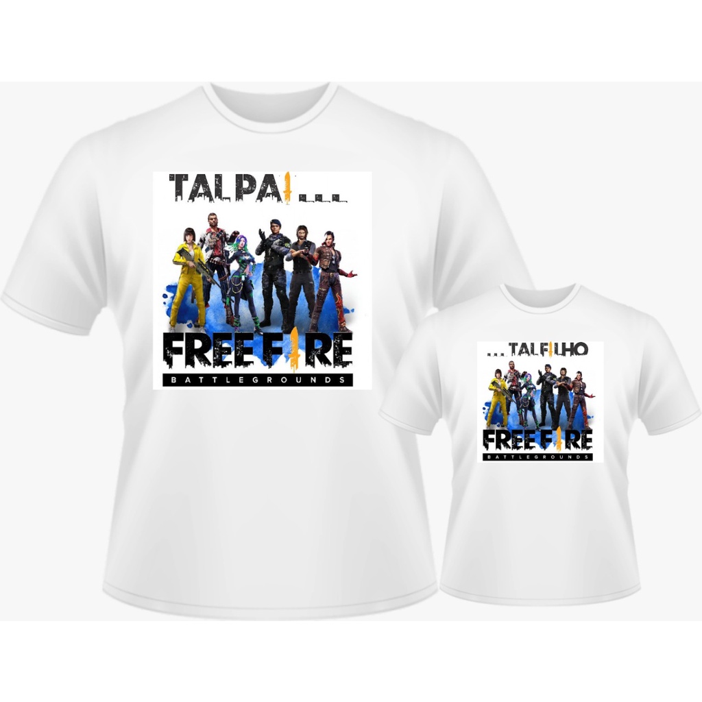 Kit tal pai tal filho mestre no free fire na Camiseteria S.A.