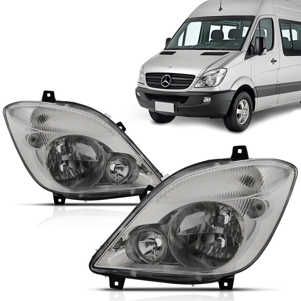 Farol Sprinter 2013 2014 2015 Foco Duplo Cromado Com Milha | Shopee Brasil