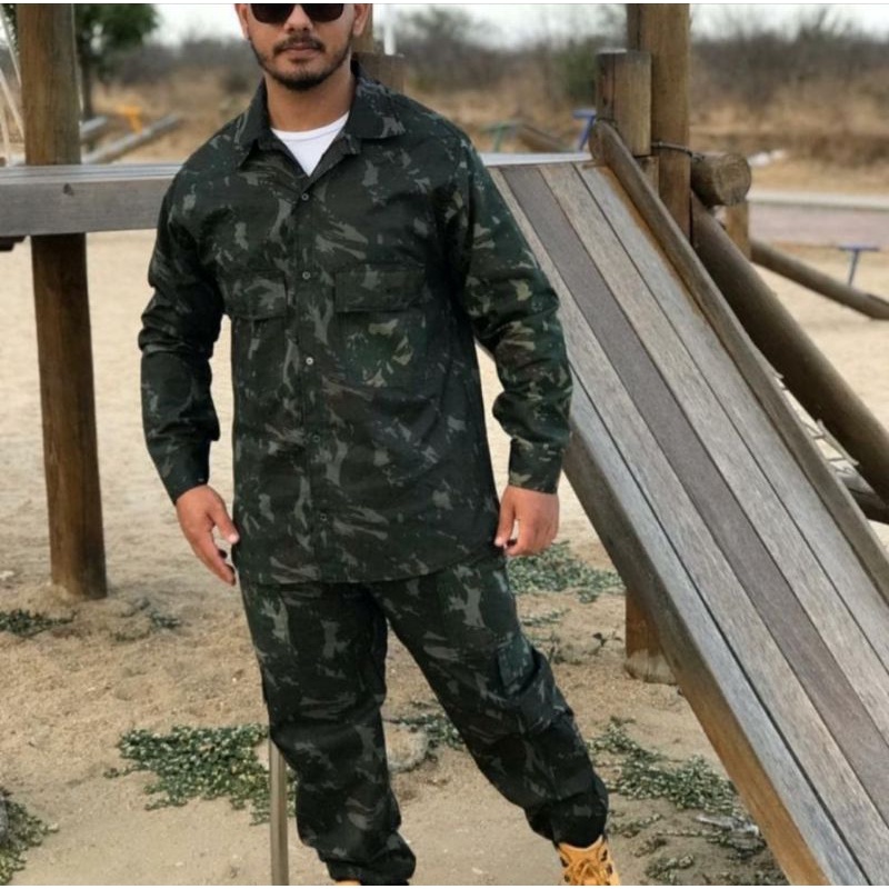 Roupa sales camuflada preta