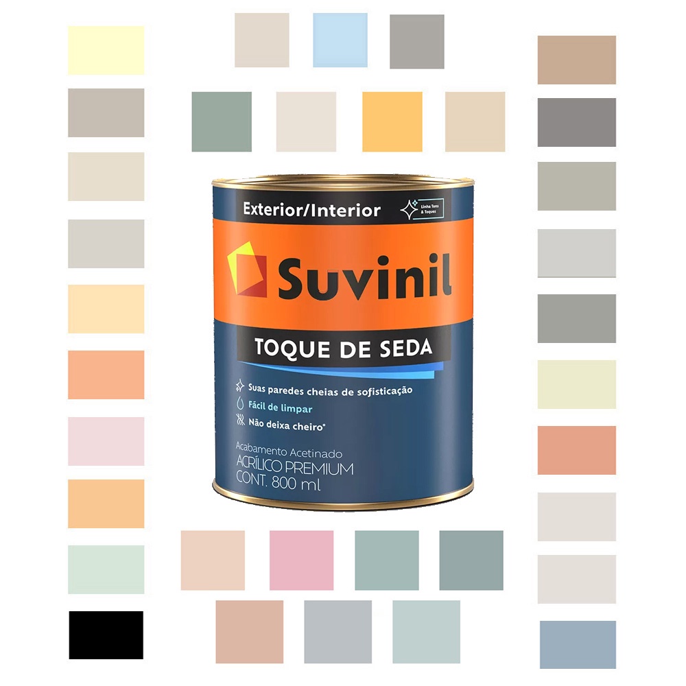 Suvinil Acetinado Toque De Seda Acrilico Lavável Cores 900ml Shopee